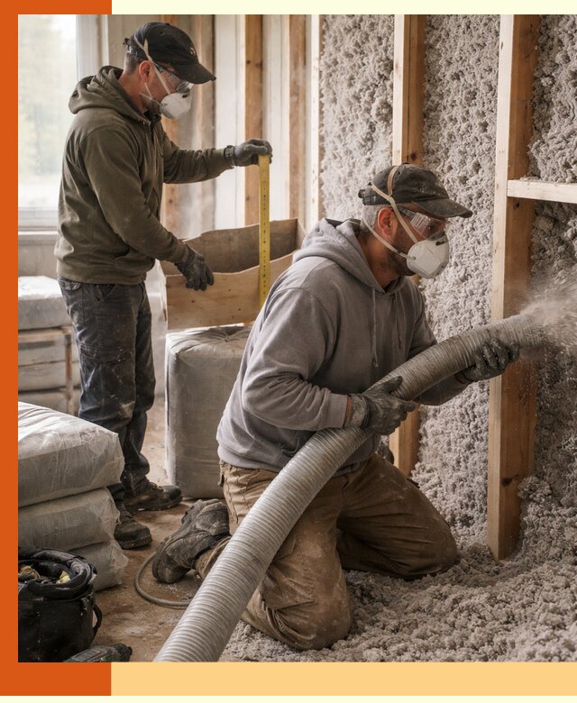 Утепление таунхауса эковатой в Полевском для максимально теплых стен