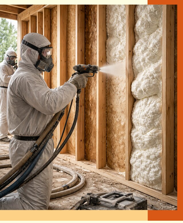 Утепление каркасного дома ППУ в Полевском от 2874 руб./м2 — работа под ключ | ТепломастерПлв