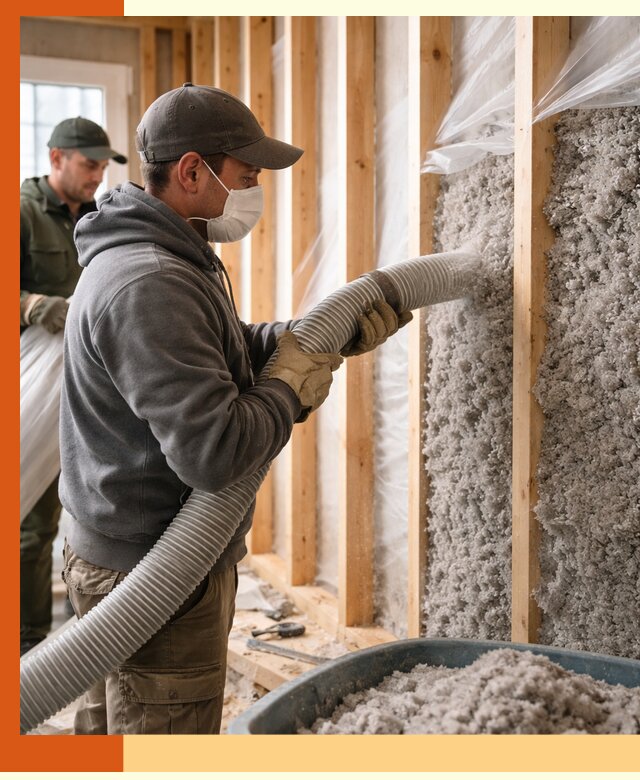 Утепление каркасного дома эковатой в Полевском — качественно и надолго