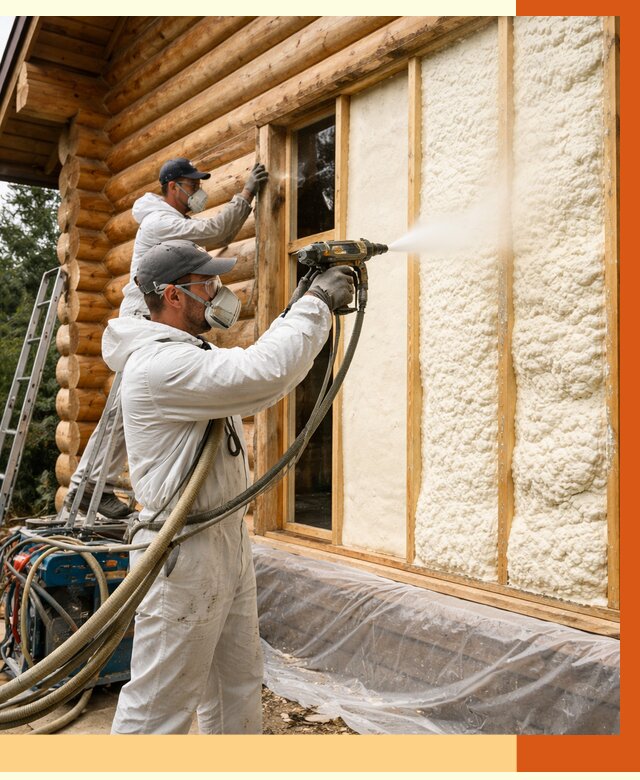 Утепление деревянного дома ППУ в Полевском от 4311 руб/м2 | ТепломастерПлв — под ключ