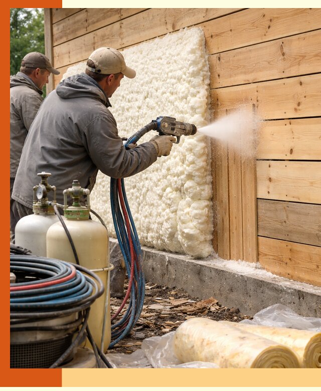 Утепление деревянного дома пенополиуретаном в Полевском