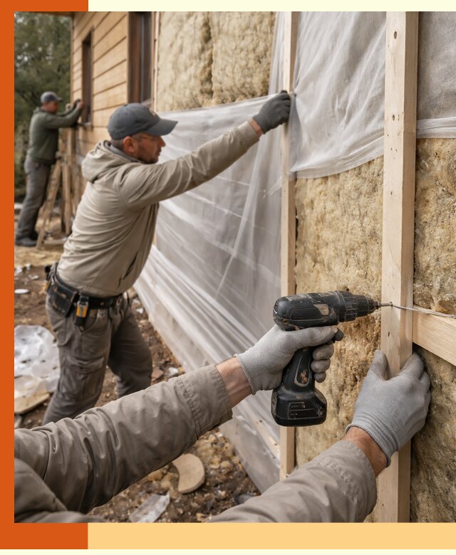 Утепление дома из бруса в Полевском качественно и долговечно