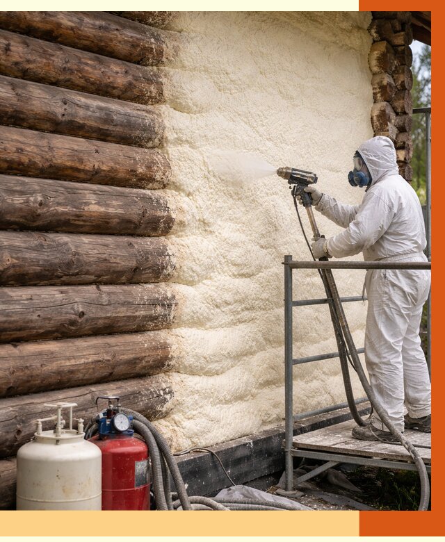 Утепление бревенчатого дома ППУ в Полевском под ключ от 6416 руб. | ТепломастерПлв