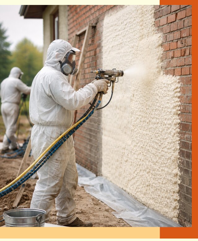 Утепление кирпичного дома ППУ в Полевском под ключ от 6672 руб. | ТепломастерПлв