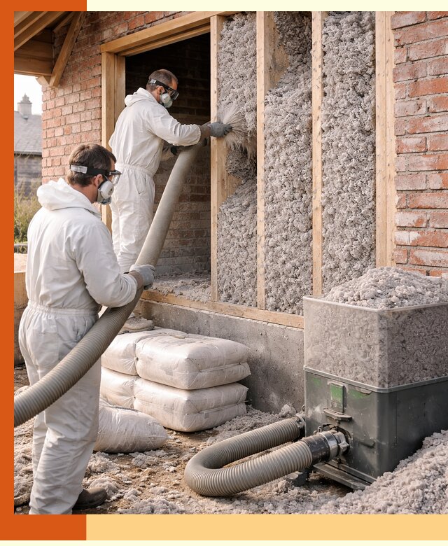 Утепление кирпичного дома эковатой в Полевском