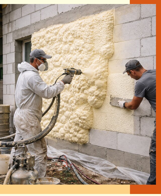 Утепление дома из газобетона ППУ в Полевском от 4927 руб./м² под ключ | ТепломастерПлв