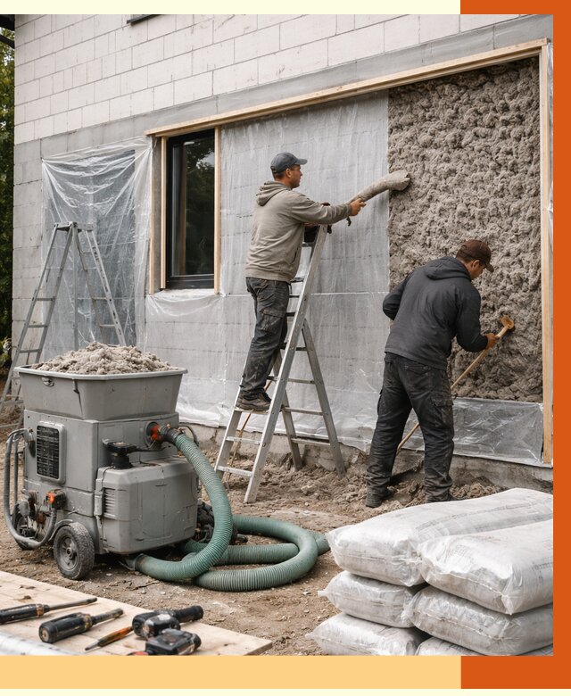 Утепление дома из газобетона эковатой в Полевском от 4619 руб./м2 | ТепломастерПлв