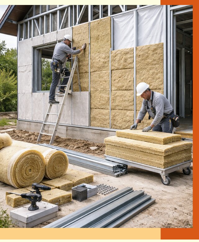 Утепление дома из ЛСТК в Полевском от 5338 руб./м² — профессионально | ТепломастерПлв