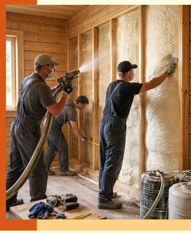 Утепление бани пенополиуретаном (ППУ) в Полевском