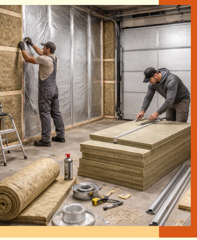 Утепление гаража в Полевском от 4619 руб/м2 — комплексное утепление ворот и стен | ТепломастерПлв