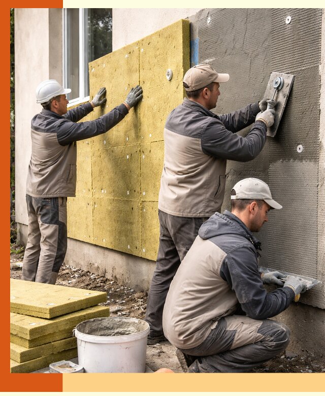 Утепление фасада под штукатурку в Полевском — энергоэффективная технология