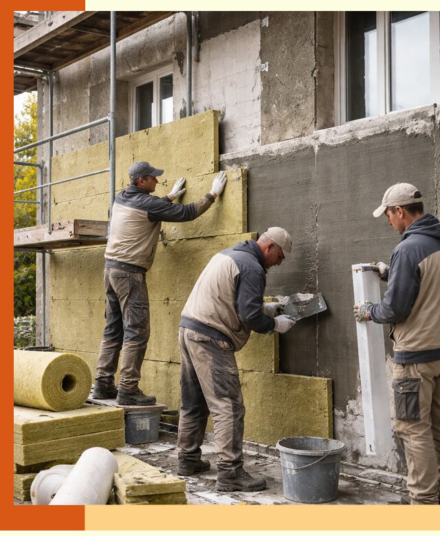 Утепление фасада зданий и домов в Полевском