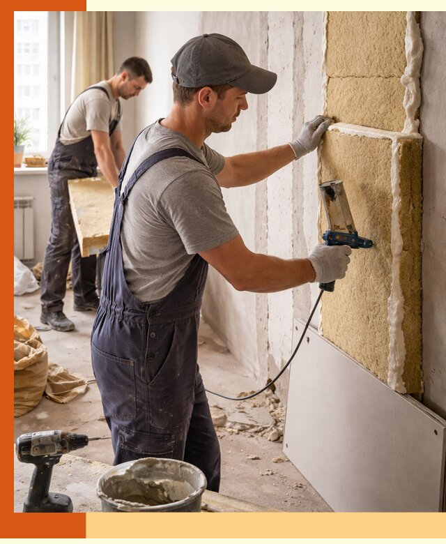 Утепление стен изнутри в Полевском — качественно и эффективно