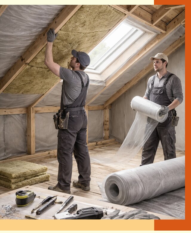 Утепление крыши изнутри мансарды в Полевском от 4311 руб./м² | ТепломастерПлв