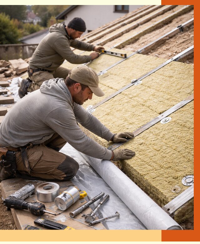 Утепление крыши снаружи в Полевском под ключ от 1232 руб./м2 | ТепломастерПлв