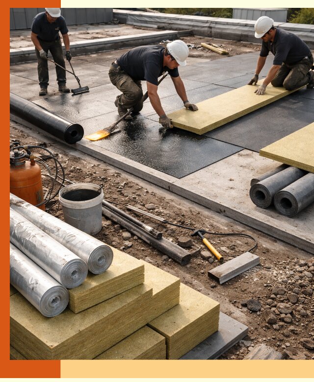 Утепление плоской крыши в Полевском — надежная теплоизоляция и герметизация