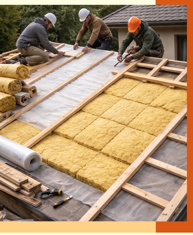 Утепление скатной крыши в Полевском от 1283 руб./м2 под ключ | ТепломастерПлв