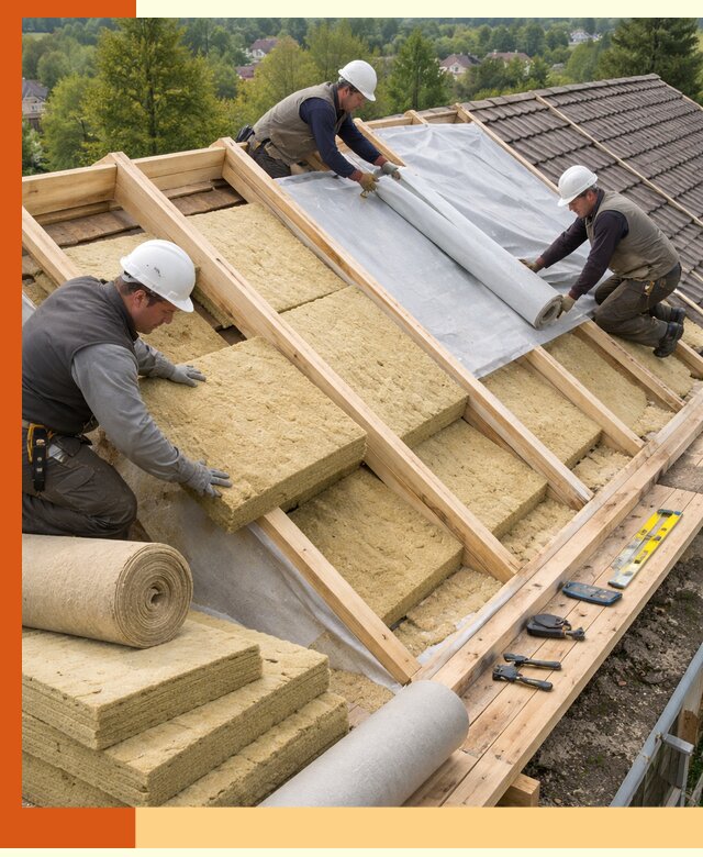 Утепление скатной крыши в Полевском качественно и надёжно