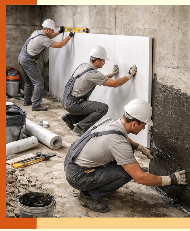 Утепление фундамента изнутри профессионально в Полевском