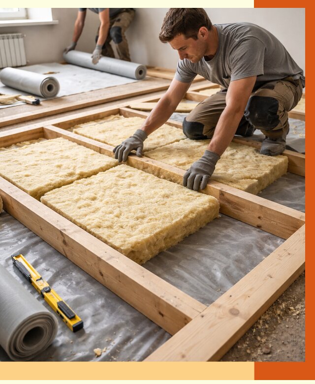 Утепление деревянного пола в Полевском от 1540 руб./м2 под ключ | ТепломастерПлв