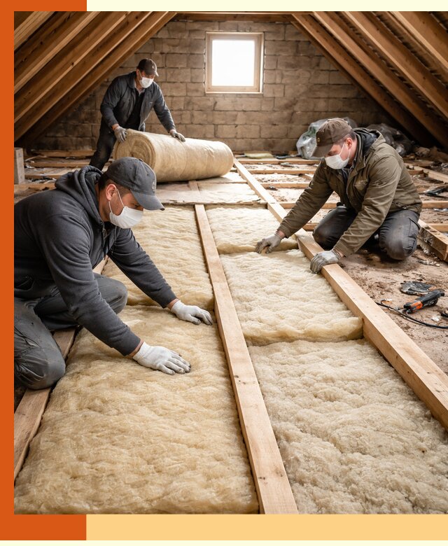 Утепление чердака в Полевском — профессиональная теплоизоляция кровли