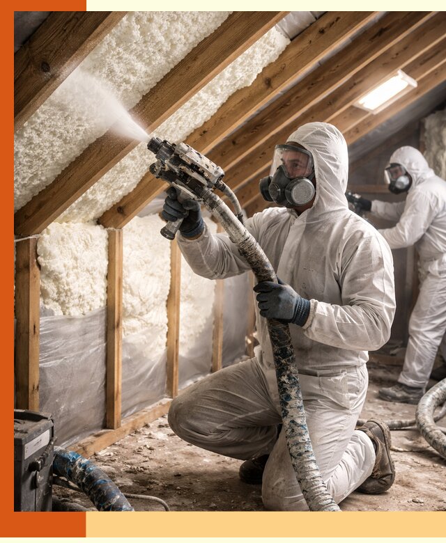 Утепление чердака пенополиуретаном (ППУ) в Полевском