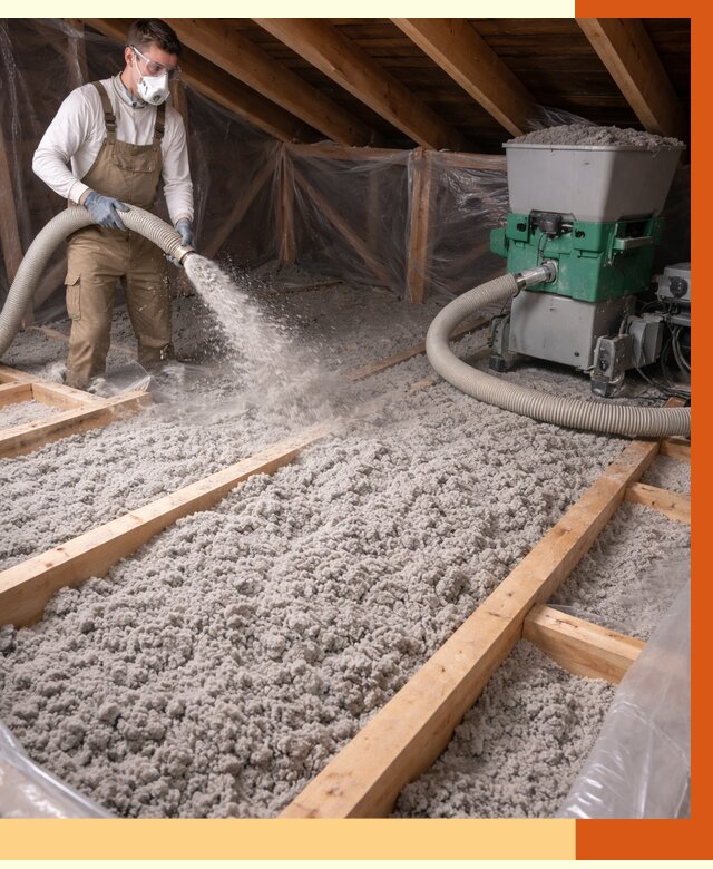 Утепление чердака эковатой в Полевском от 1488 руб/м2 — заказать у ТепломастерПлв