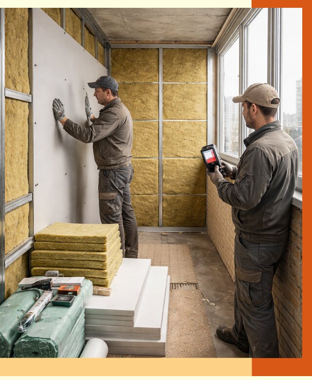 Утепление балкона в Полевском от 4619 руб. под ключ | ТепломастерПлв