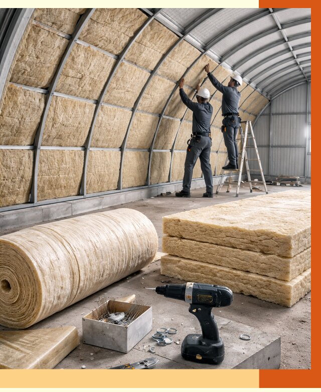 Утепление арочного ангара в Полевском от 3285 руб./м2 под ключ | ТепломастерПлв