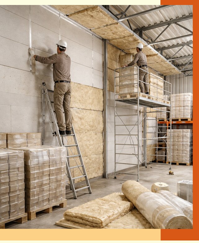 Утепление склада готовой продукции в Полевском от 2002 руб./м2 — комплексно | ТепломастерПлв