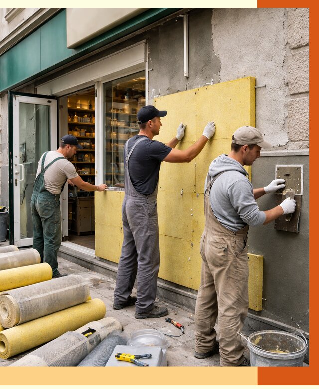 Утепление магазина в Полевском от 4619 руб/м2 — цена, стены и снаружи | ТепломастерПлв