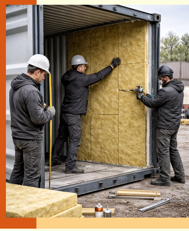 Утепление морского контейнера в Полевском: надежная теплоизоляция и защита