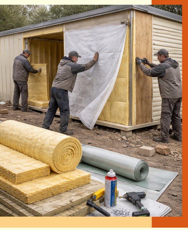 Утепление строительной бытовки в Полевском от 12831 руб. под ключ | ТепломастерПлв