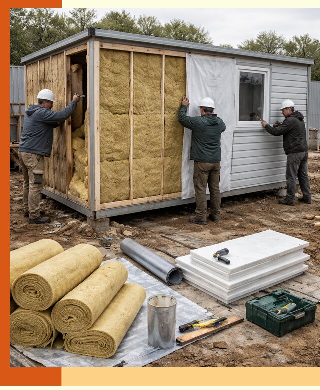 Утепление строительной бытовки под ключ в Полевском для любых условий