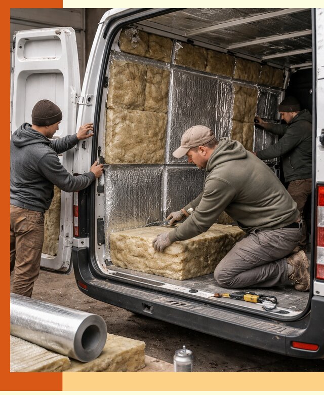 Утепление фургона в Полевском: профессиональная теплоизоляция и шумоизоляция