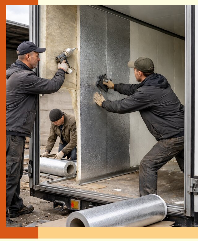 Утепление холодильного кузова в Полевском — монтаж и теплоизоляция