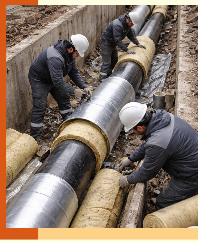 Утепление теплотрассы в Полевском: утеплительные работы и материалы