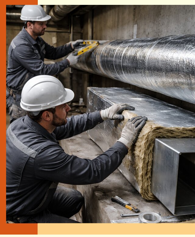 Профессиональное утепление воздуховодов и теплоизоляция в Полевском