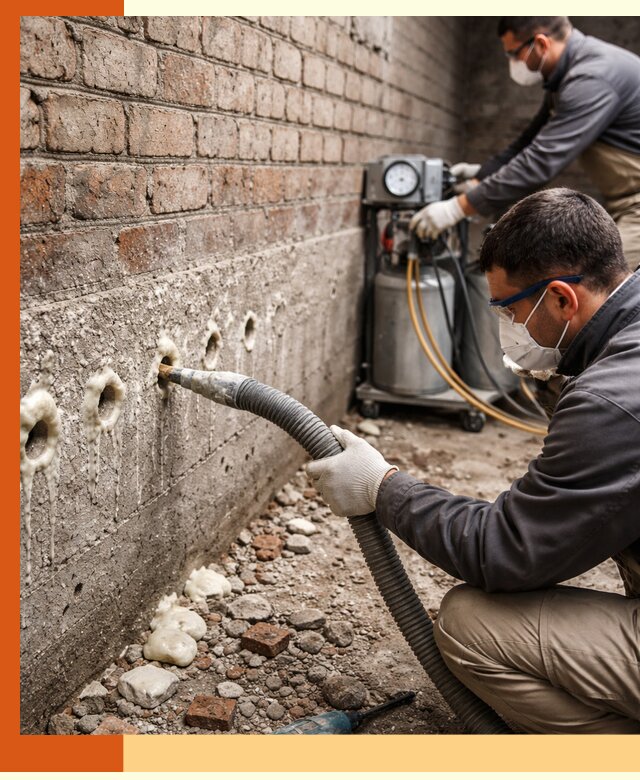 Заполнение колодцевой кладки ППУ в Полевском быстро и герметично