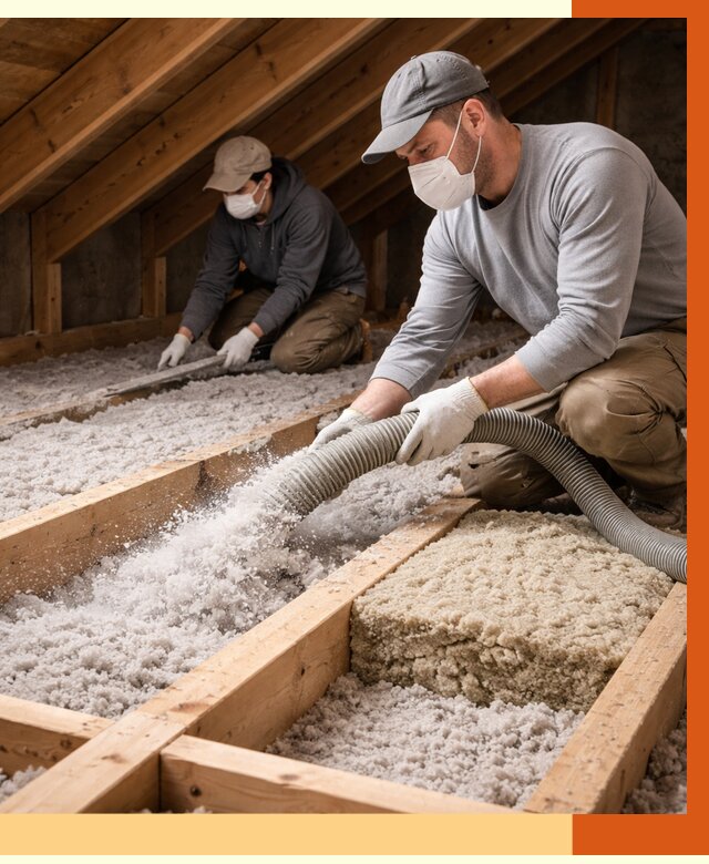 Заполнение полостей чердачного перекрытия в Полевском от 4619 руб. | ТепломастерПлв