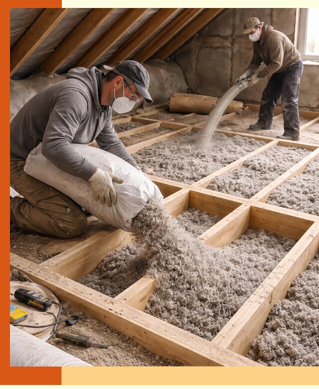 Заполнение полостей чердачного перекрытия в Полевском качественно и надёжно