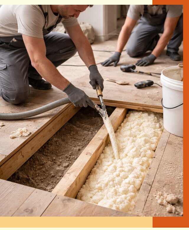 Заполнение пустот пола в Полевском от 2772 руб. — утепление пустот пола под ключ | ТепломастерПлв