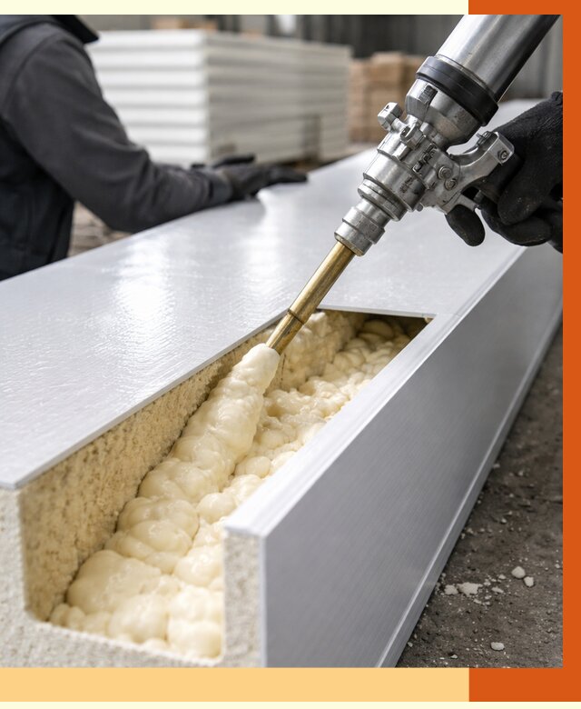 Заполнение пустот холодильных панелей в Полевском от 7699 руб. | ТепломастерПлв