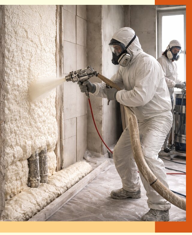 Напыление пенополиуретана в Полевском от 7699 руб./м2 — услуги и монтаж ППУ | ТепломастерПлв