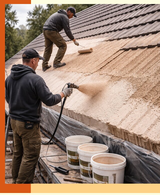 Утепление кровли жидкой пробкой в Полевском для домов и зданий