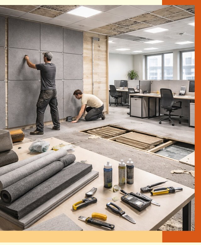 Профессиональная шумоизоляция офиса в Полевском от 6929 руб. за м2 | ТепломастерПлв