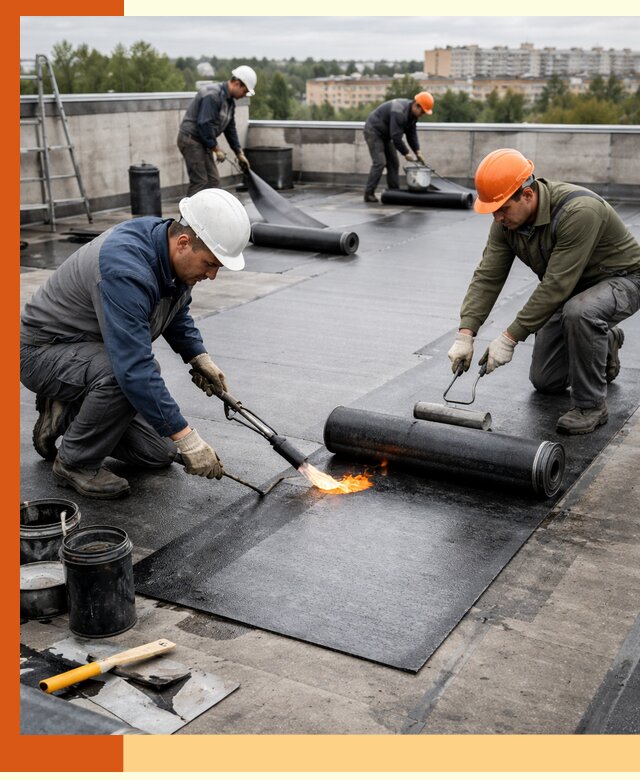Профессиональная гидроизоляция плоской кровли в Полевском
