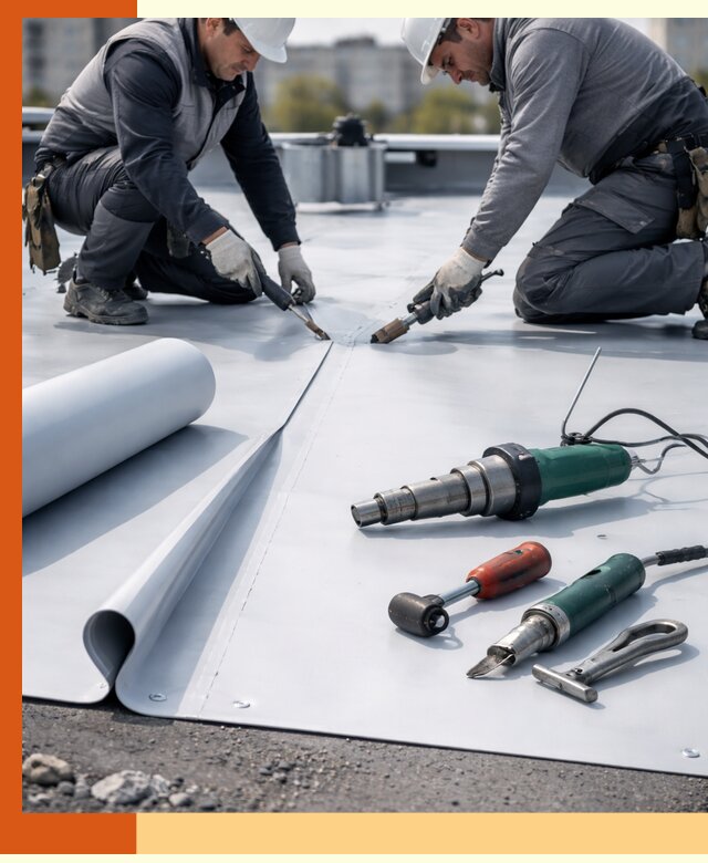 Гидроизоляция мембранной кровли в Полевском: монтаж и ремонт быстро