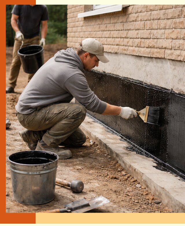 Гидроизоляция цоколя домов и зданий в Полевском эффективными методами