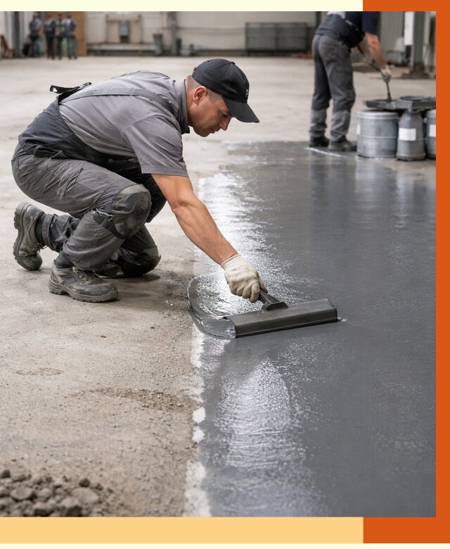 Гидроизоляция промышленного пола в Полевском от 1232 руб./м2 — ТепломастерПлв специалисты под ключ